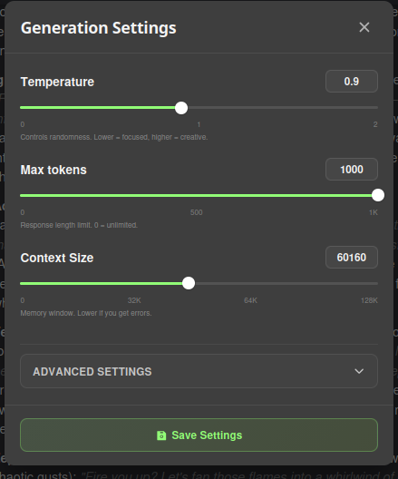 Generation Settings